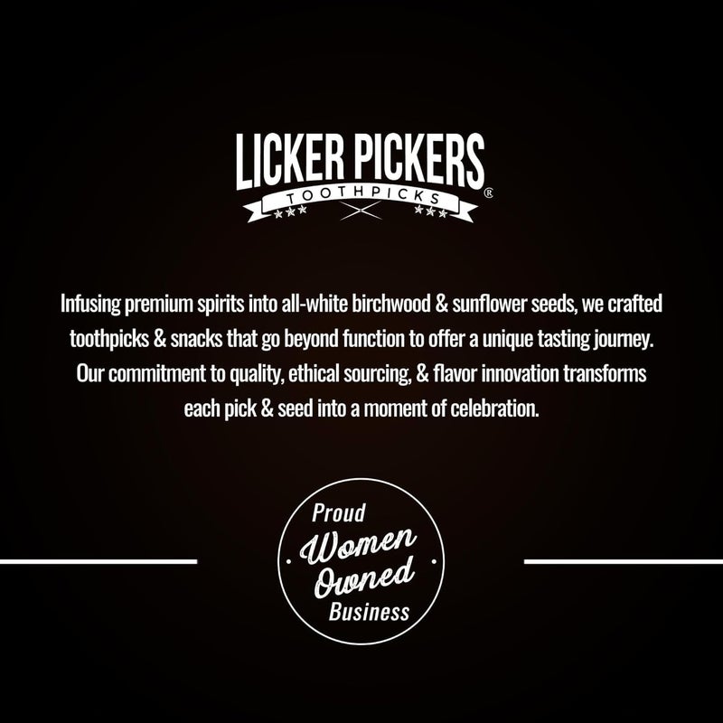 LICKER PICKERS TOOTHPICKS عيدان أسنان بنكهة الويسكي بزبدة الفول السوداني - 25 من خشب البتولا الأبيض aged in premium spirits. - Image 5